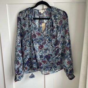 NWT Anthropologie Floral Blouse - Size M. By Letruebe.